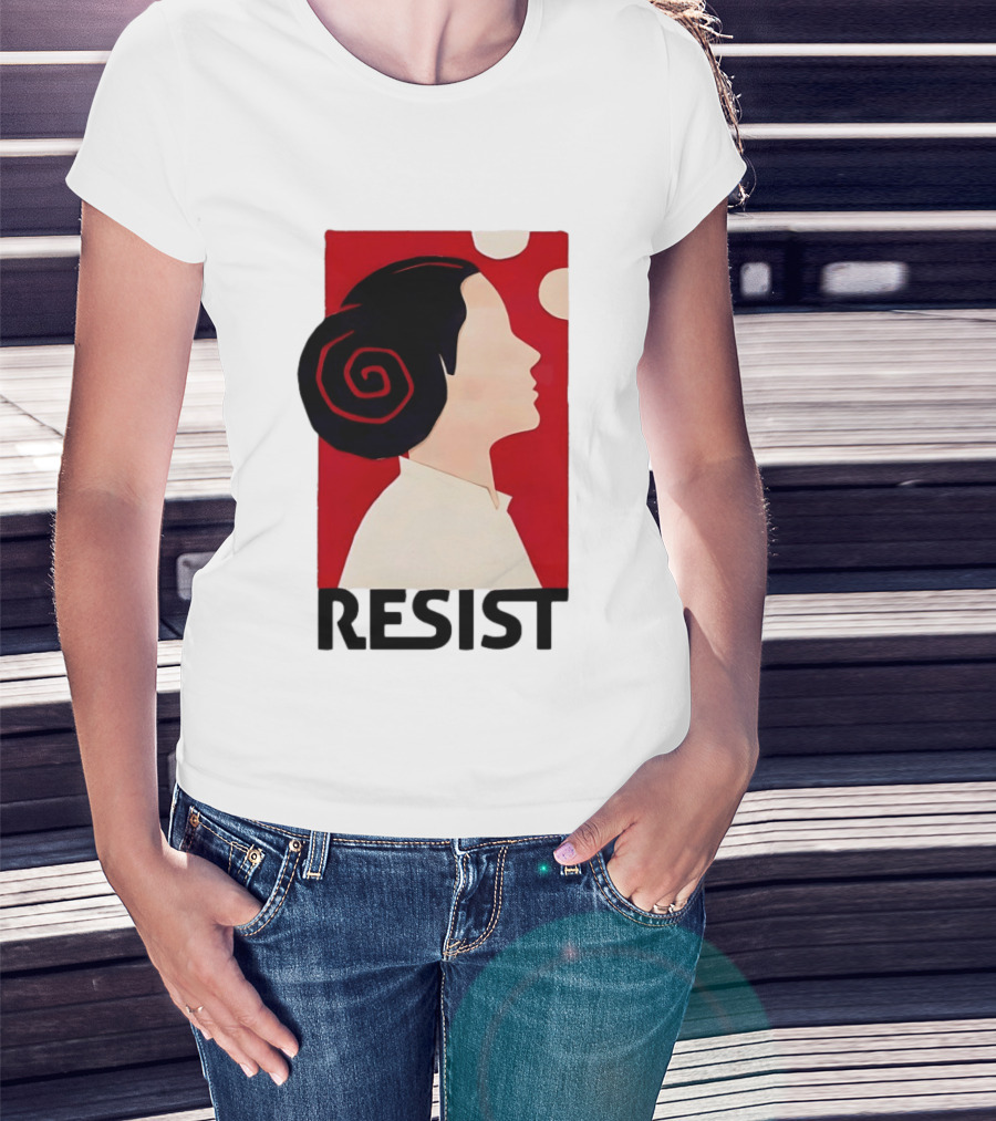Princess Leia Resist Style Icon With Red And White T-Shirt