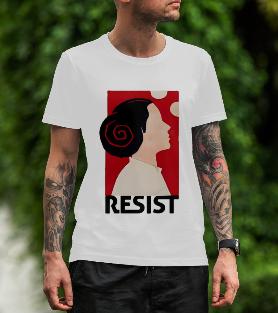 Princess Leia Resist Style Icon With Red And White T-Shirt