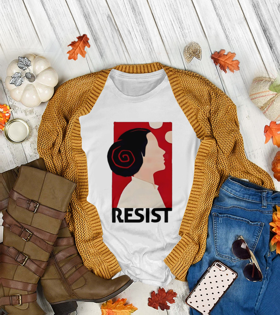Princess Leia Resist Style Icon with Red and White T-Shirt