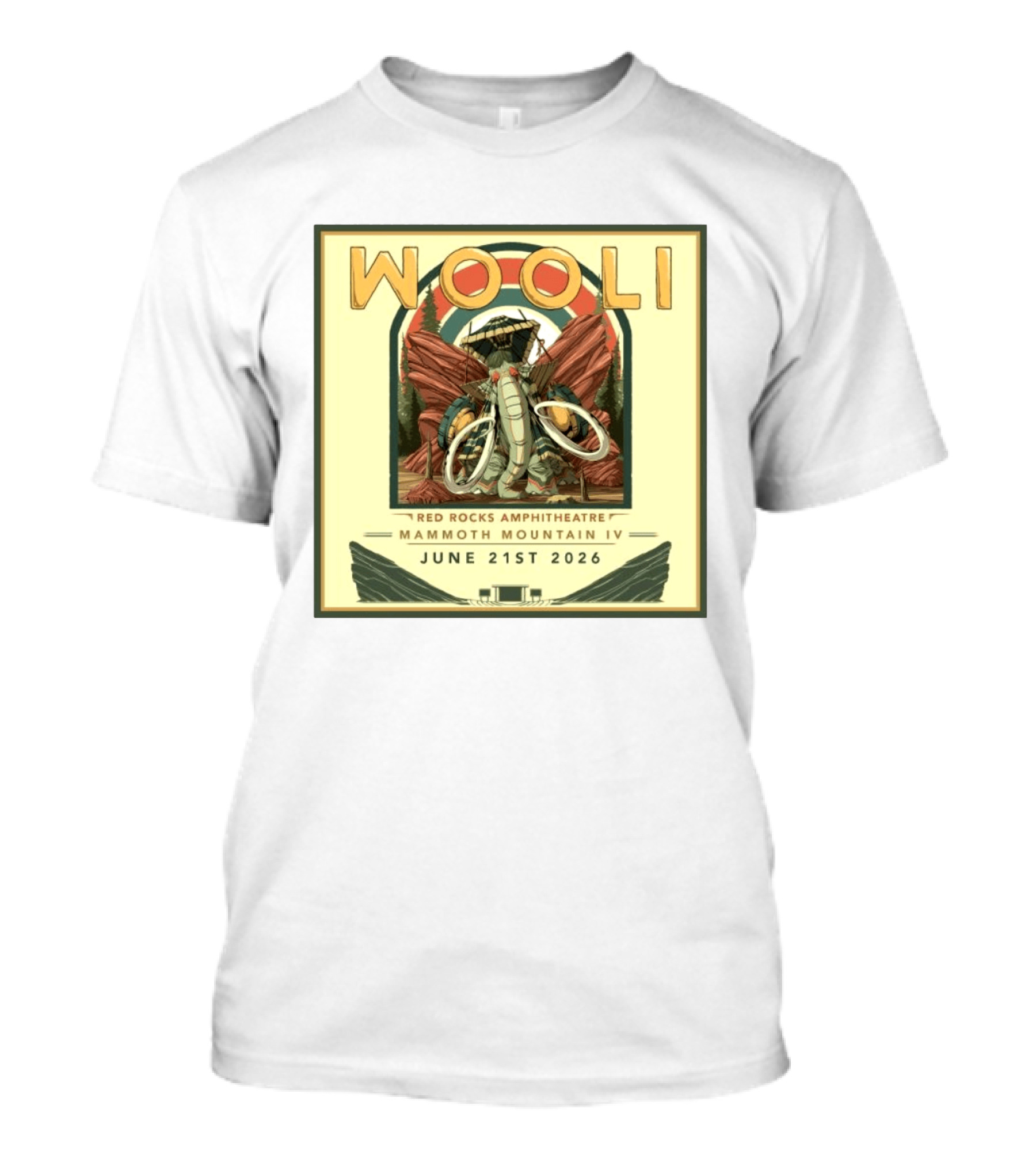 Wooli Red Rocks Amphitheatre Mammoth Mountain IV June 21st 2026 T-Shirt