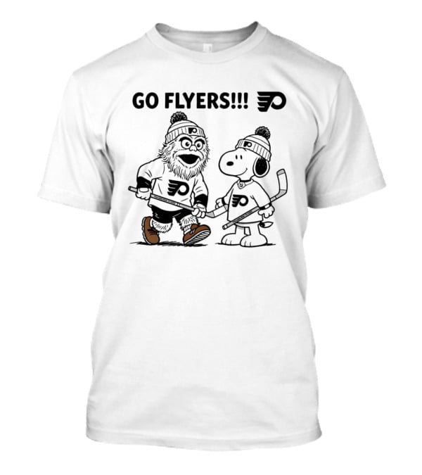 Go Flyers Snoopy And Gritty Philadelphia Flyers NHL Hockey Fans T-Shirt