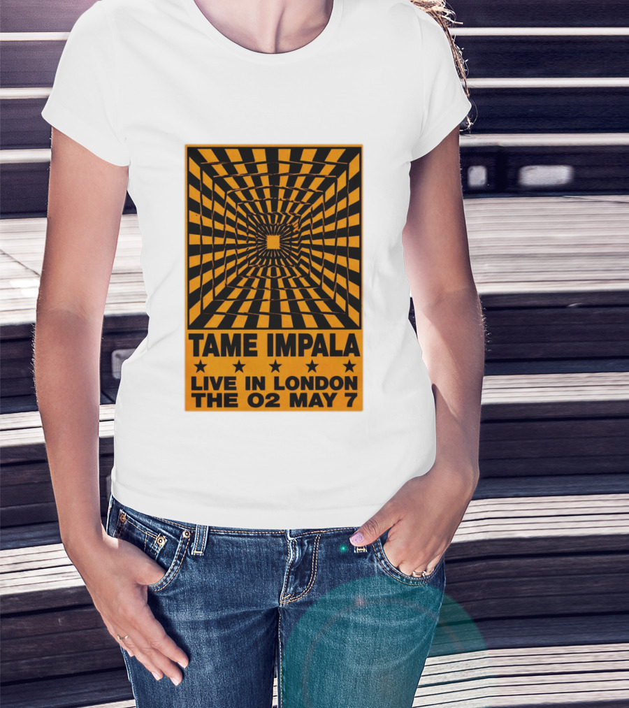 Tame Impala Live In London The O2 May 7 Optical Illusion Concert T-Shirt