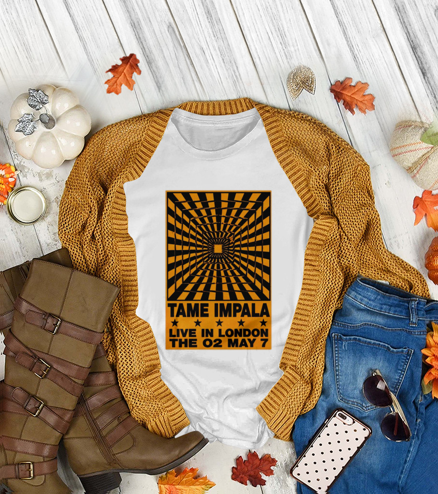 Tame Impala Live in London The O2 May 7 Optical Illusion Concert T-Shirt