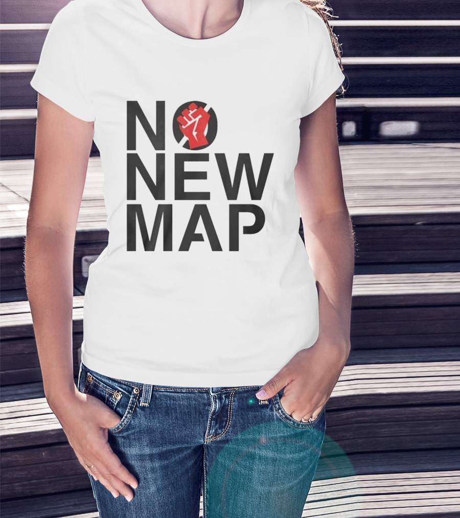 No New Map Protest Red Fist Symbol Virginia T-Shirt