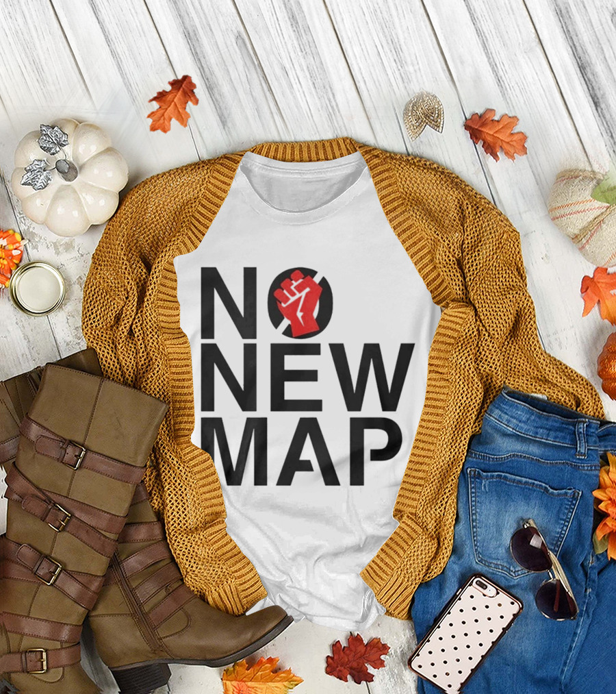 No New Map Protest Red Fist Symbol Virginia T-Shirt