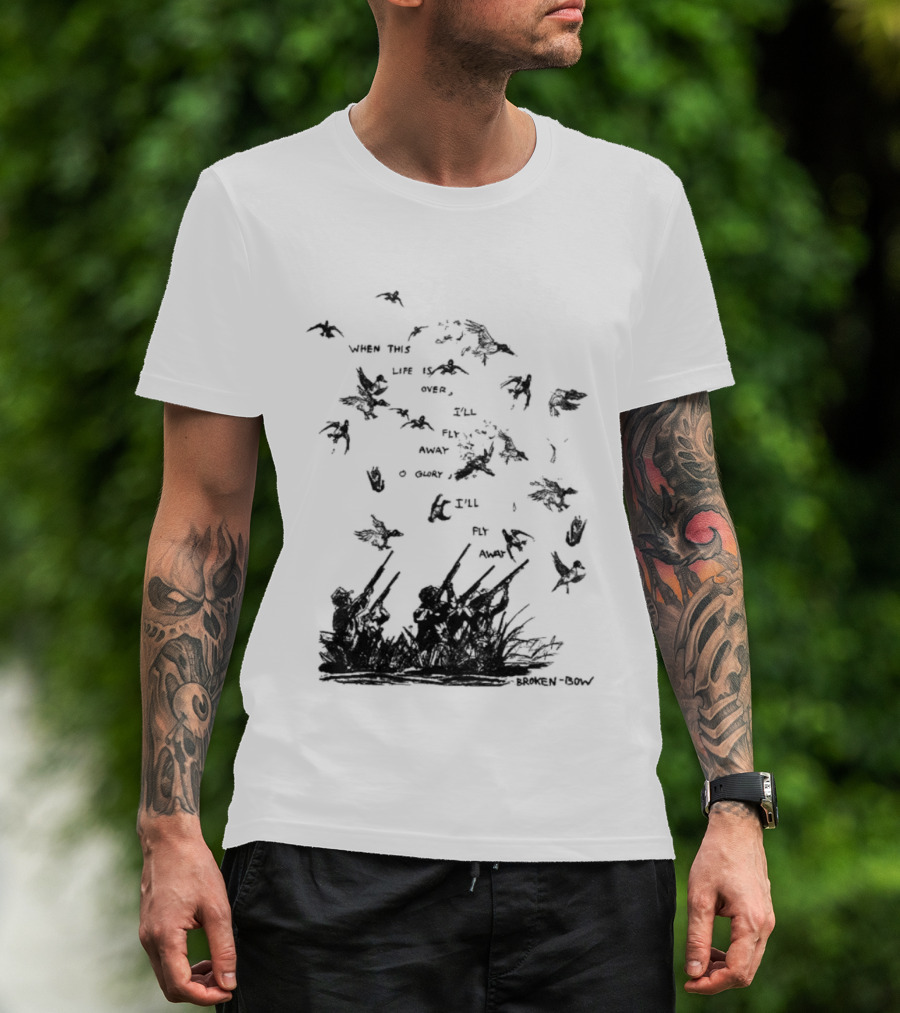 When This Life Is Over I'll Fly Away Glory Bird Silhouette Clouds T-Shirt