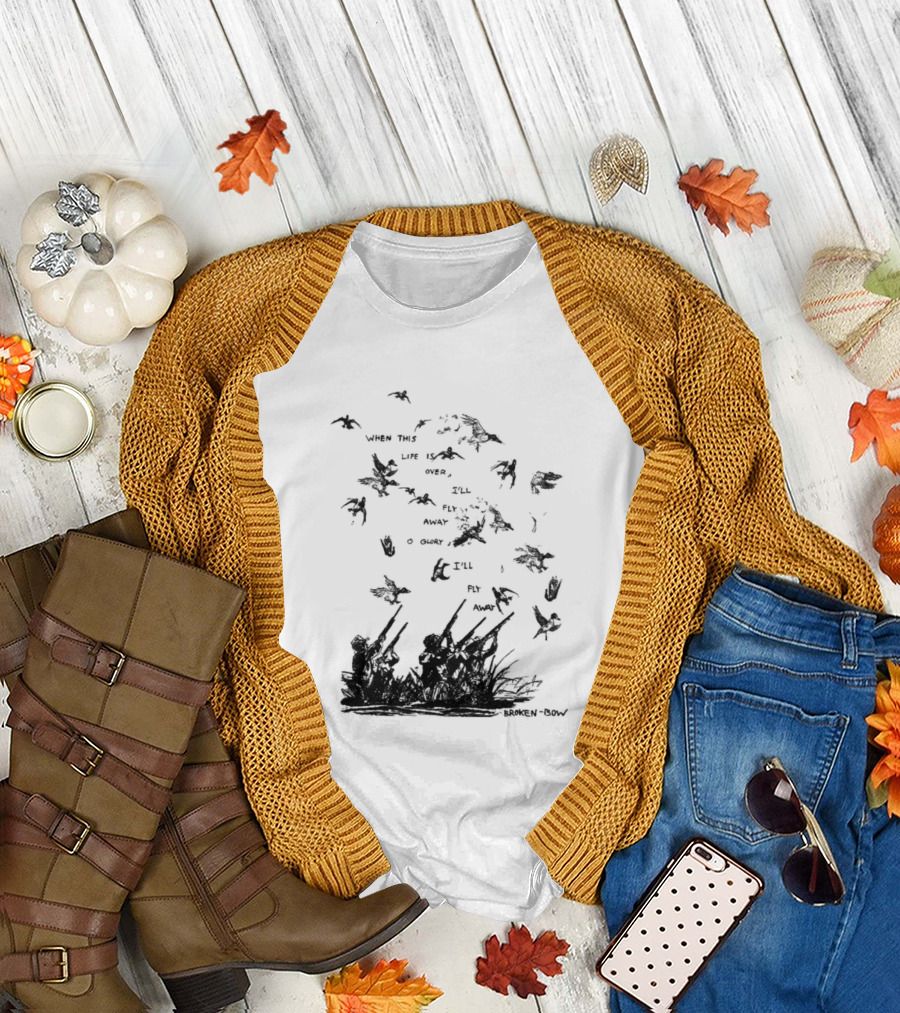 When This Life Is Over I'll Fly Away Glory Bird Silhouette Clouds T-Shirt