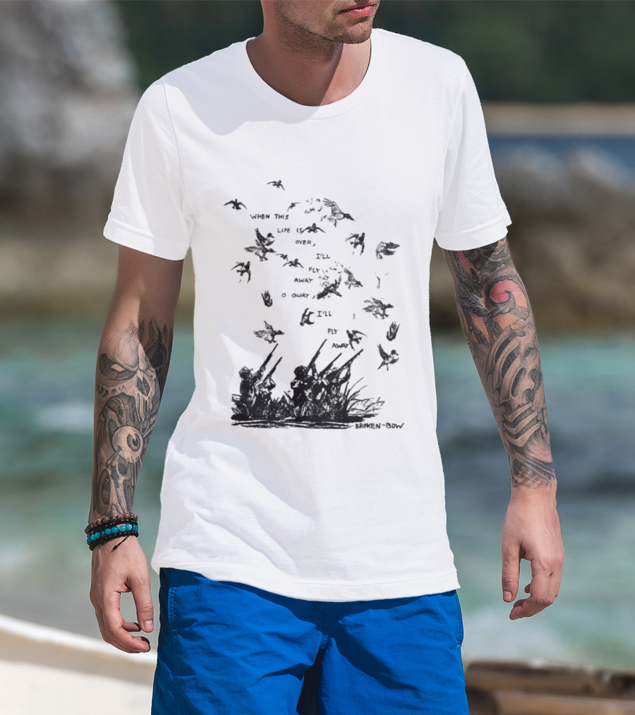 When This Life Is Over I'll Fly Away Glory Bird Silhouette Clouds T-Shirt