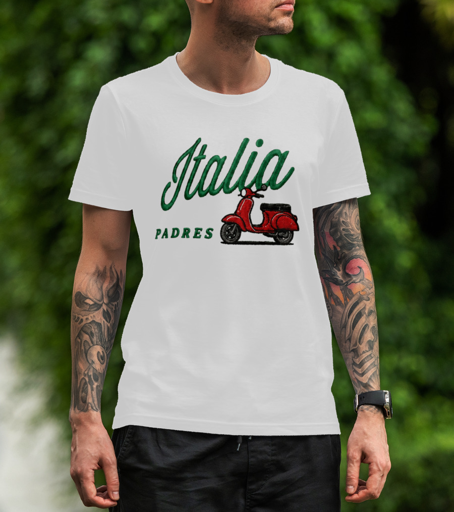 Italia Padres Red Scooter 2026 Italian Heritage Celebration Night Hat T-Shirt