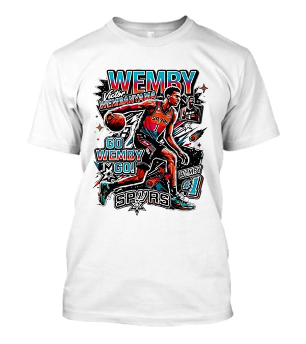 Victor Wembanyama Spurs Go Wemby Go Basketball Number 1 T-Shirt
