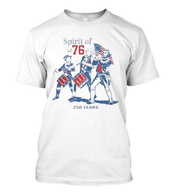 Spirit Of 76 250 Years Patriots American Flag Drummer Trio T-Shirt