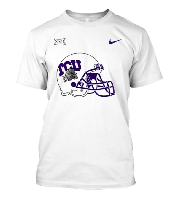 TCU Horned Frogs Football Helmet Nike Big 12 Conference T-Shirt
