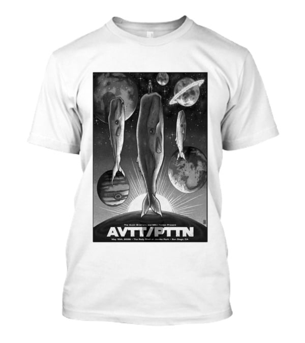 The Avett Brothers Mike Patton May 10 2026 AVT PTN San Diego Jacobs Park Whales Planets T-Shirt