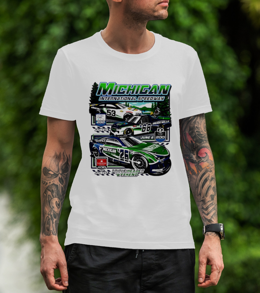2026 Michigan International Speedway June 16 Race With Cars 58 And 88 T-Shirt