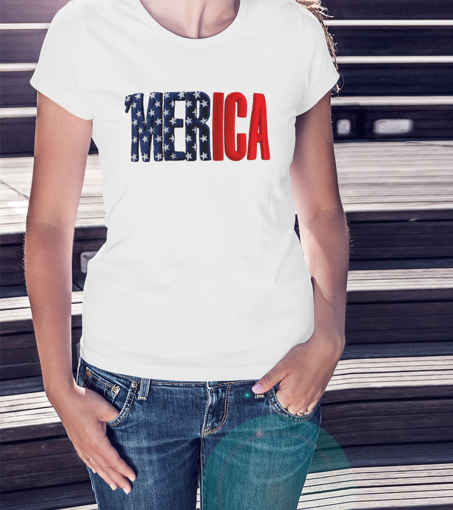 2026 USA 250th Merica Chrome White Camo Hat Stars Stripes T-Shirt