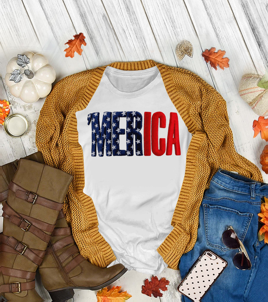 2026 USA 250th Merica Chrome White Camo Hat Stars Stripes T-Shirt