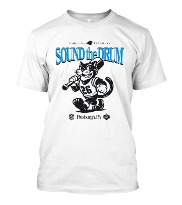 Carolina Panthers Sound The Drum Pittsburgh PA 95 Panther Cartoon T-Shirt