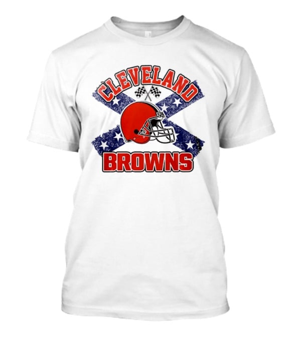 Cleveland Browns Helmet Dukes Of Hazzard Flag T-Shirt