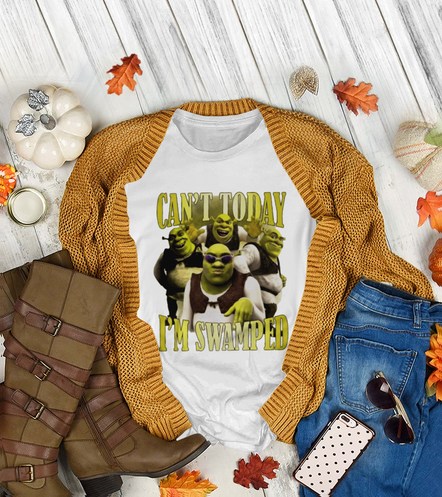 Can't Today I'm Swamped Shrek Characters Meme T-Shirt