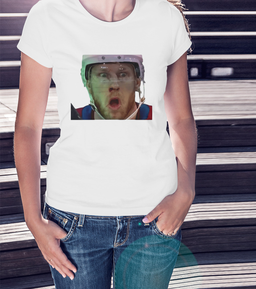 Nathan MacKinnon What The Puck Reaction Hockey T-Shirt