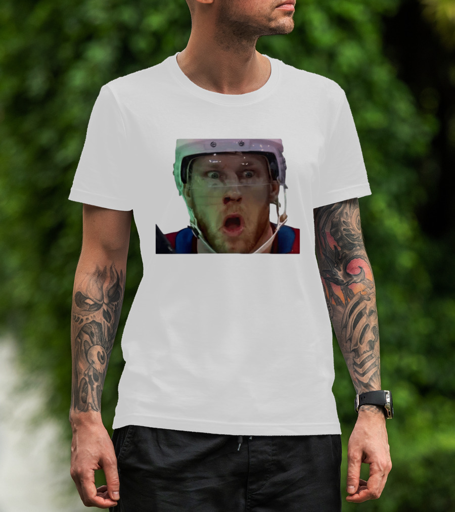 Nathan MacKinnon What The Puck Reaction Hockey T-Shirt