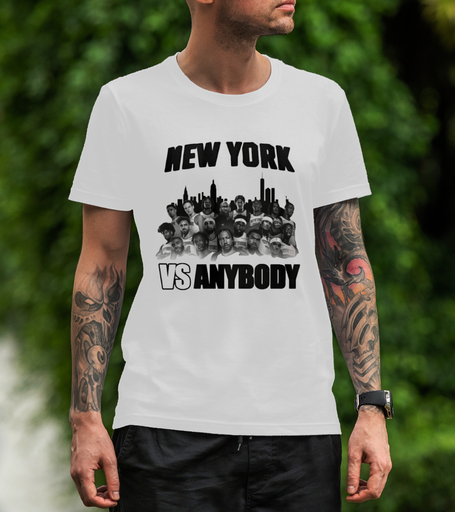 New York Knicks 2026 City Skyline Vs Anybody Basketball T-Shirt