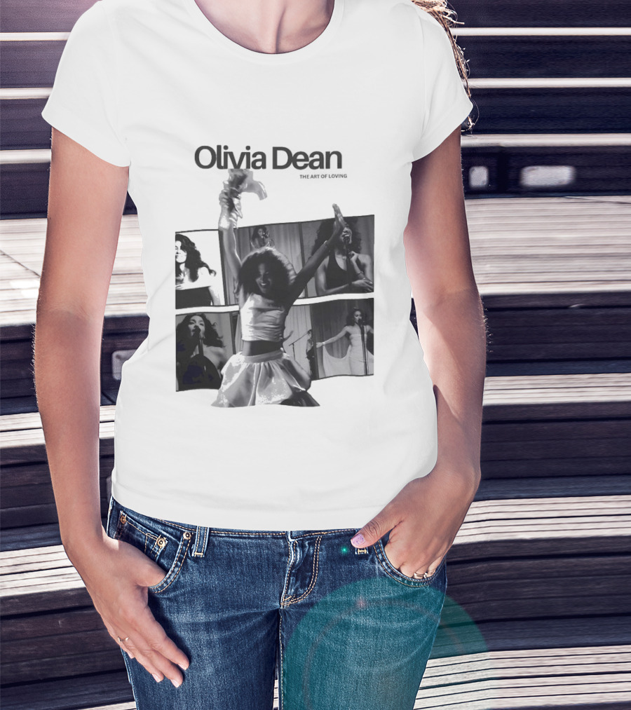 Olivia Dean Concert Performance Collage Black And White Photography T-Shirt