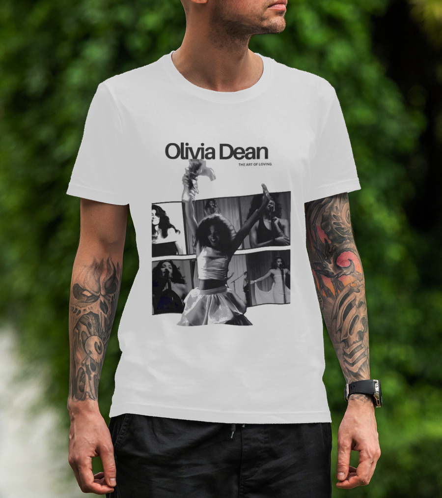 Olivia Dean Concert Performance Collage Black And White Photography T-Shirt