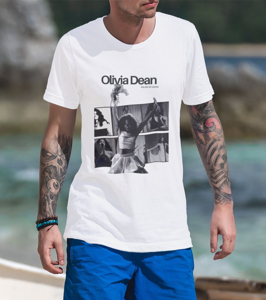 Olivia Dean Concert Performance Collage Black And White Photography T-Shirt