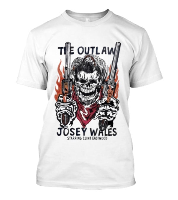 The Outlaw Josey Wales Starring Clint Eastwood Gunslinger Skeleton T-Shirt