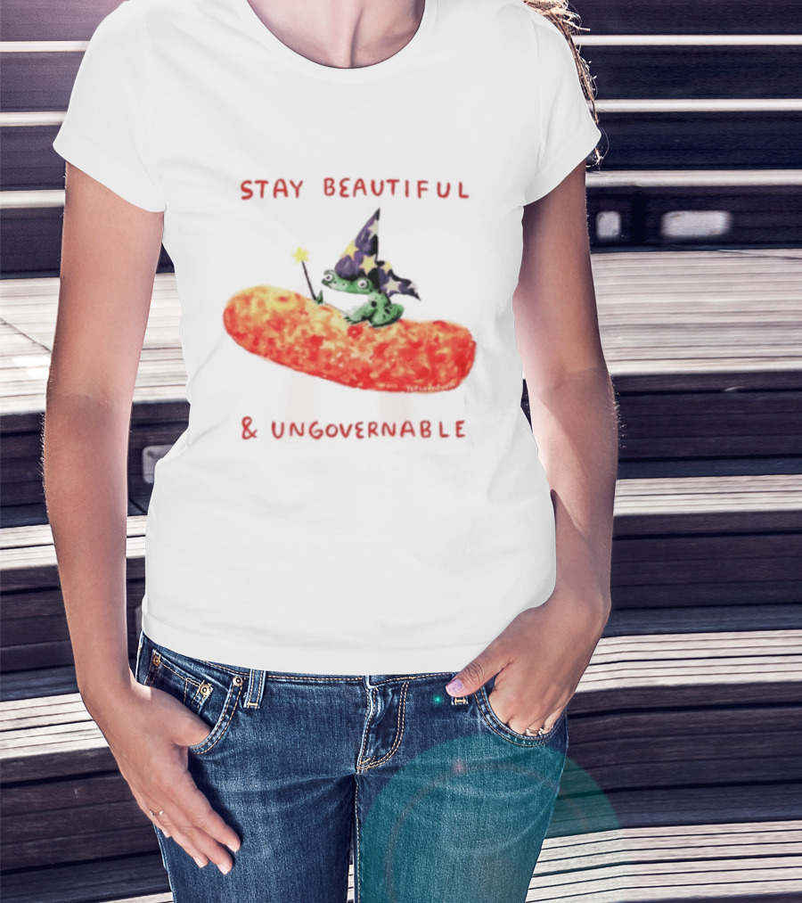 Stay Beautiful Ungovernable Wizard Frog Cheese Magic T-Shirt