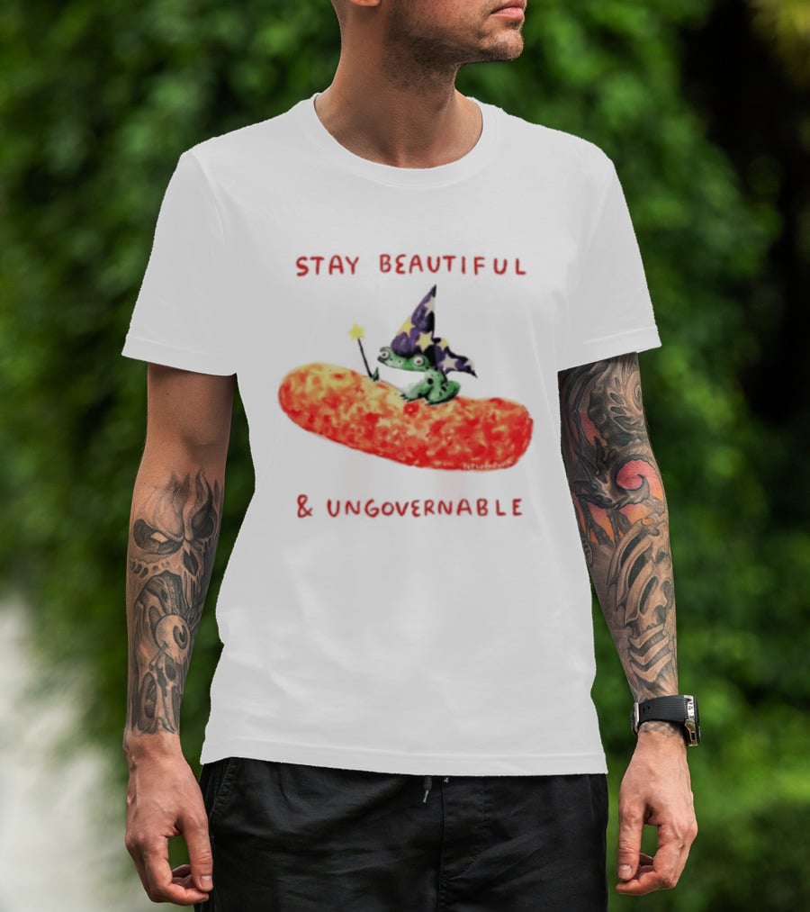 Stay Beautiful Ungovernable Wizard Frog Cheese Magic T-Shirt