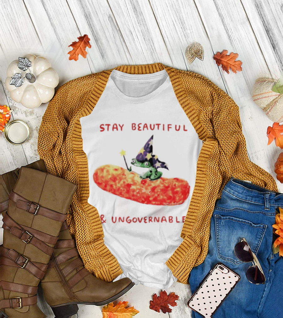 Stay Beautiful Ungovernable Wizard Frog Cheese Magic T-Shirt