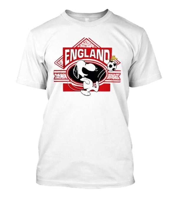 Snoopy Woodstock Peanuts England Soccer Football Collaboration T-Shirt
