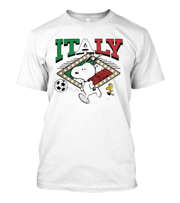 Italy Snoopy Woodstock Peanuts Soccer Team T-Shirt