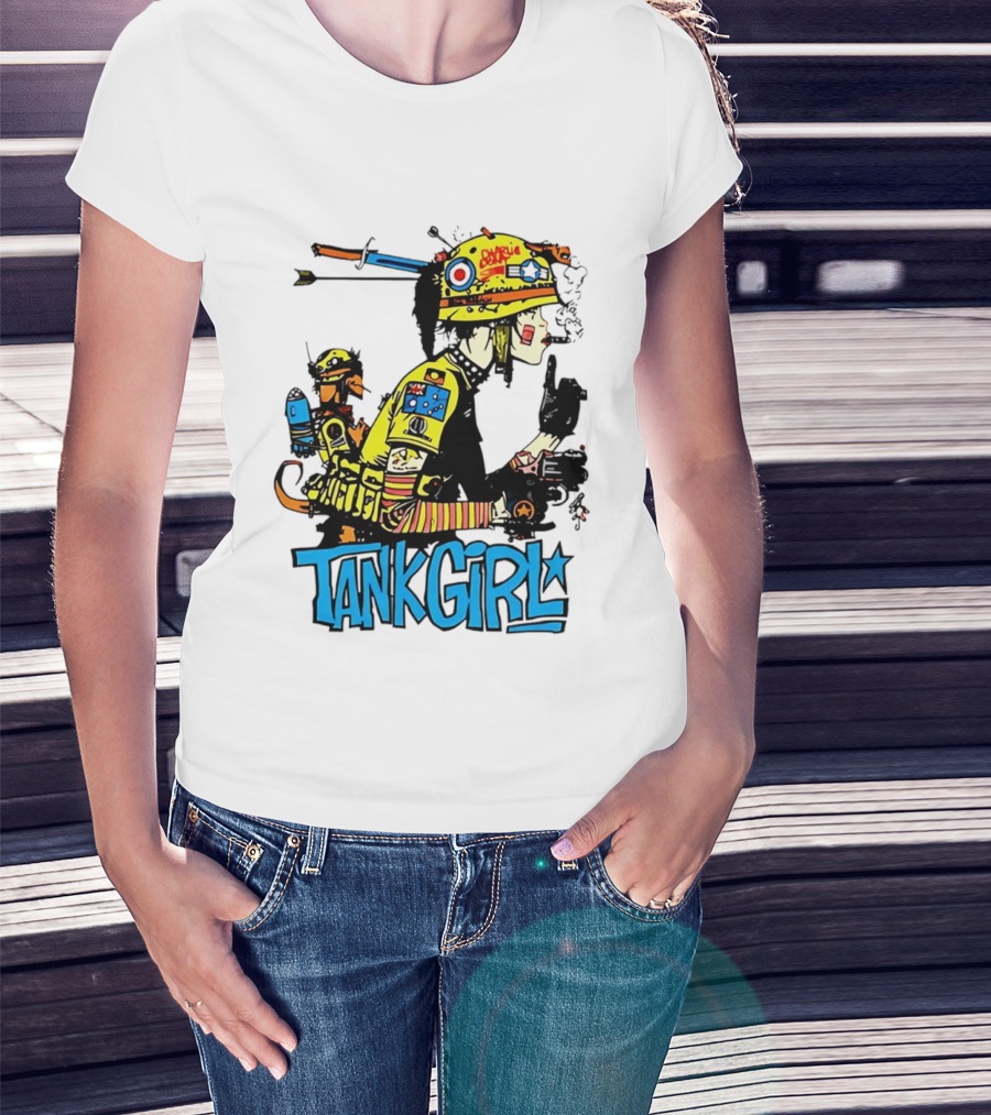 Tank Girl Vol 2 Comic Graphic With Booga And Classic Helmet T-Shirt