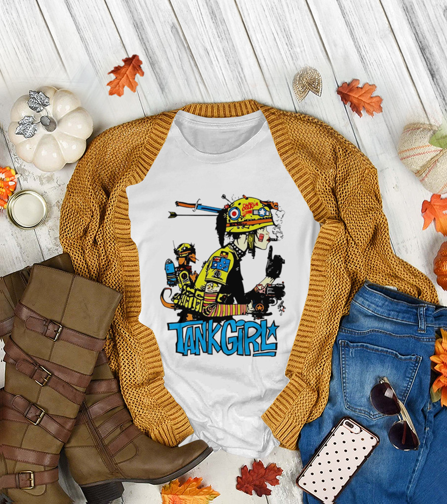 Tank Girl Vol 2 Comic Graphic with Booga and Classic Helmet T-Shirt