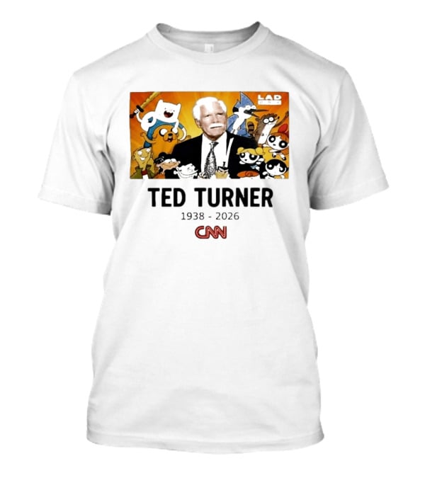 Ted Turner 1938 2026 Cartoon Network Characters CNN Meme T-Shirt