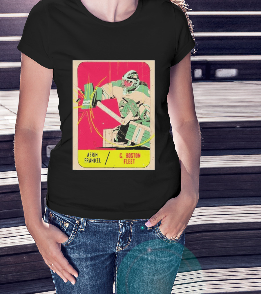 Aerin Frankel C. Boston Fleet Goalie Vintage Style Hockey Card T-Shirt