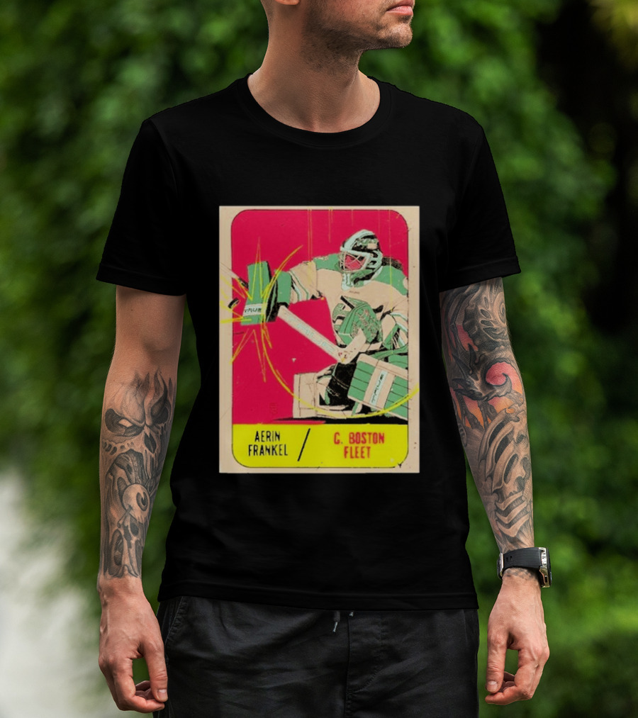 Aerin Frankel C. Boston Fleet Goalie Vintage Style Hockey Card T-Shirt