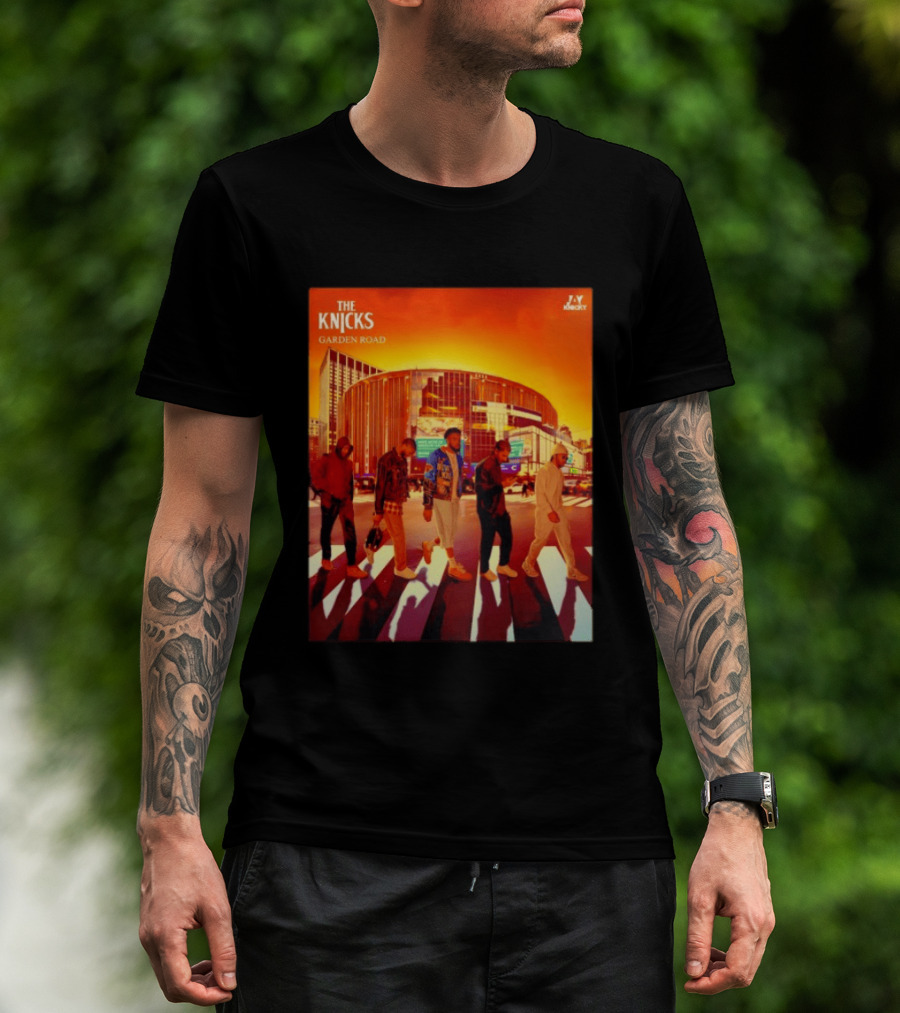 The Knicks Garden Road New York Knicks Madison Square Garden Abbey Road T-Shirt