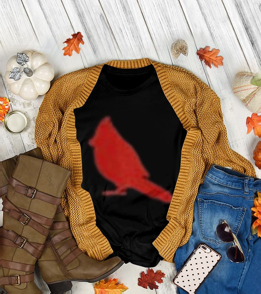 The Slumerican Cardinal Red Bird Stylized T-Shirt