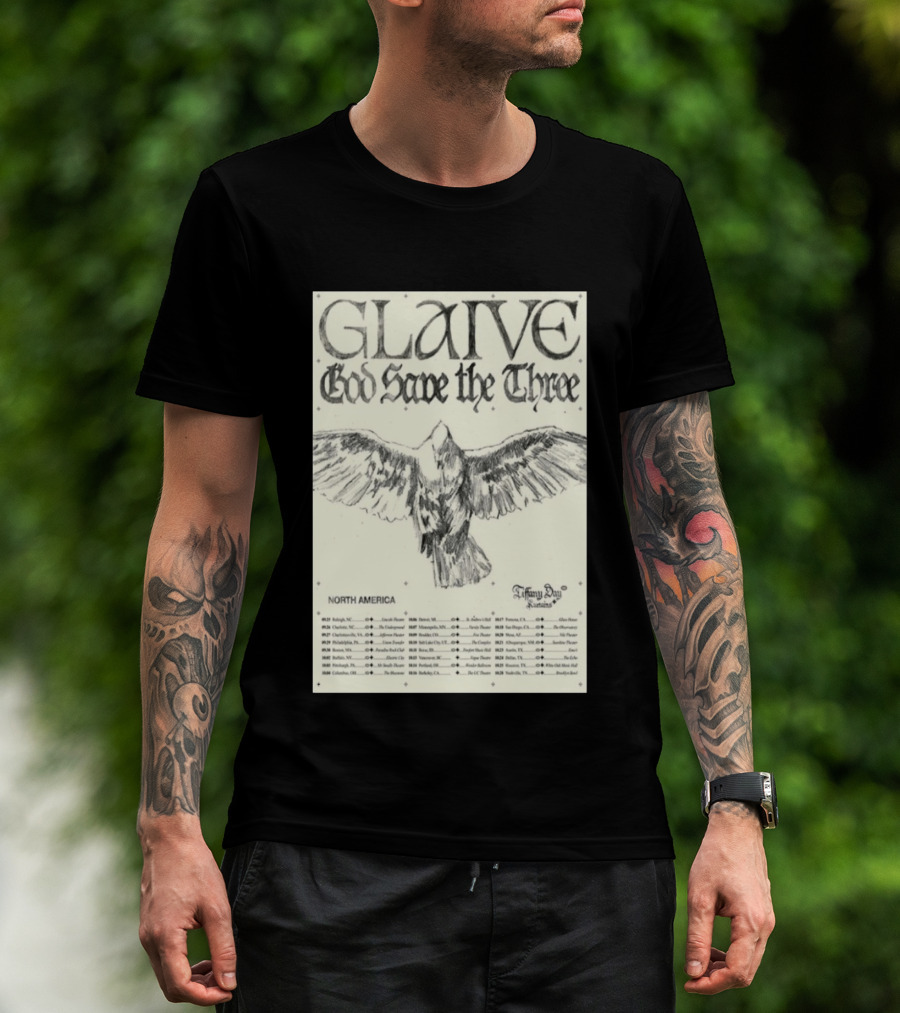 Glaive God Save The Three North America Tour 2026 Tiffany Day T-Shirt