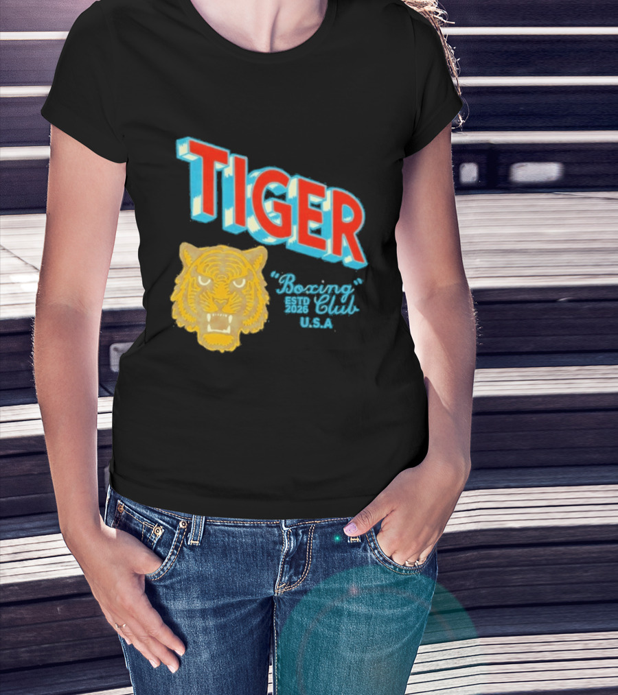 Tiger Boxing Club Estd 2026 USA Tiger Head Logo Sports Team T-Shirt