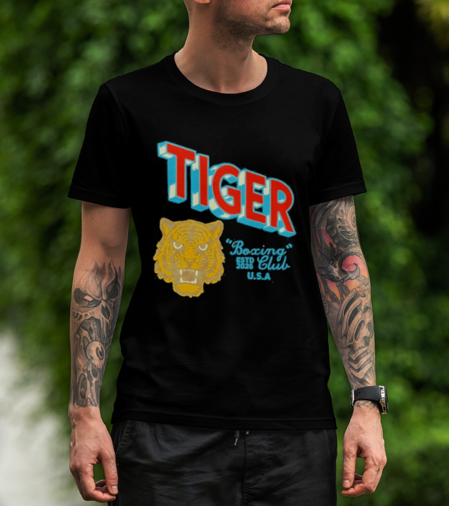 Tiger Boxing Club Estd 2026 USA Tiger Head Logo Sports Team T-Shirt