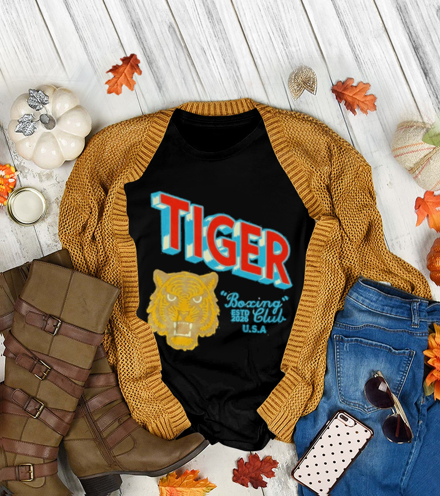 Tiger Boxing Club Estd 2026 USA Tiger Head Logo Sports Team T-Shirt