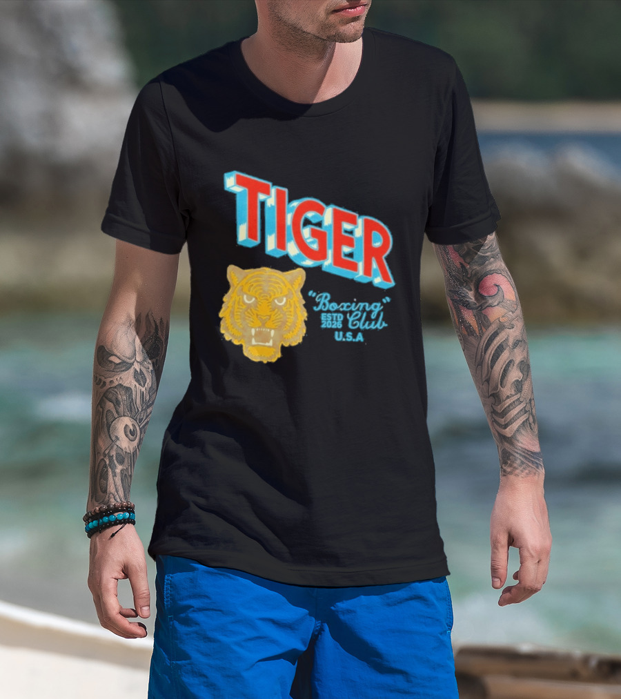 Tiger Boxing Club Estd 2026 USA Tiger Head Logo Sports Team T-Shirt