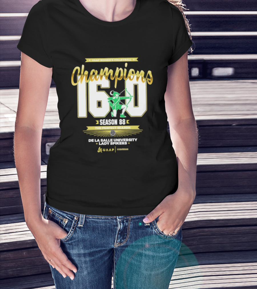 UAAP Women's Volleyball Champions 16 0 Season 88 Perfect De La Salle Lady Spikers T-Shirt