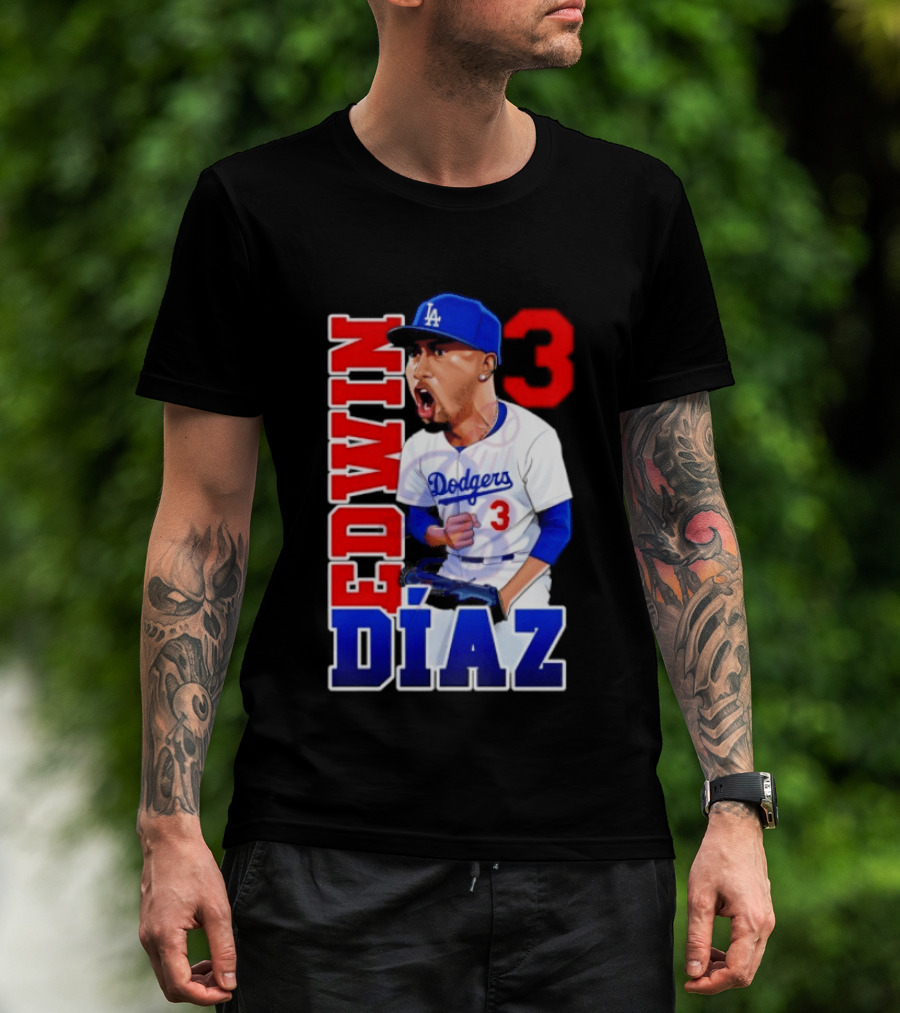 Los Angeles Dodgers Edwin Díaz Number 3 MLB Baseball 2026 T-Shirt