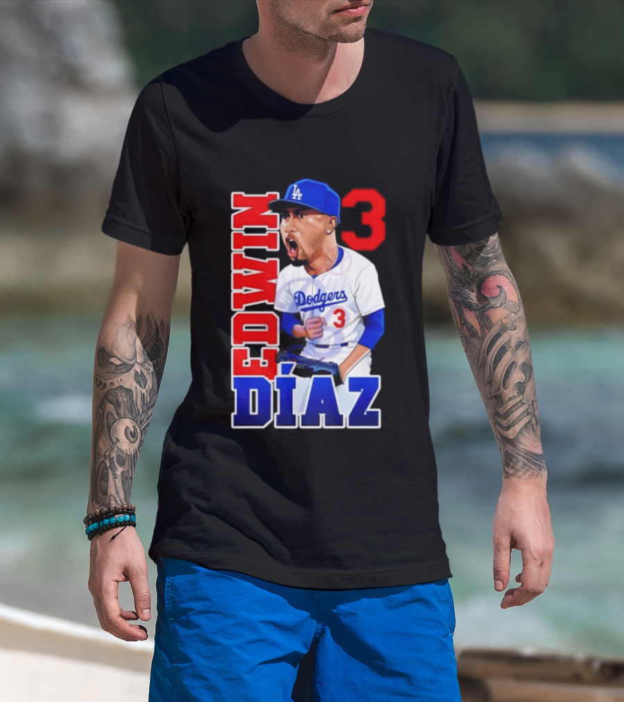Los Angeles Dodgers Edwin Díaz Number 3 MLB Baseball 2026 T-Shirt